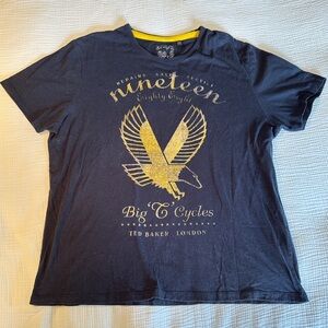 Ted Baker Men’s Navy & Yellow T-shirt Size 6 (XL)